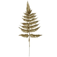 Gold Glittered Leather Fern Spray, 14 Inches (Lot of 1 Bunch - 12 Pcs. Per Bunch) SALE ITEM